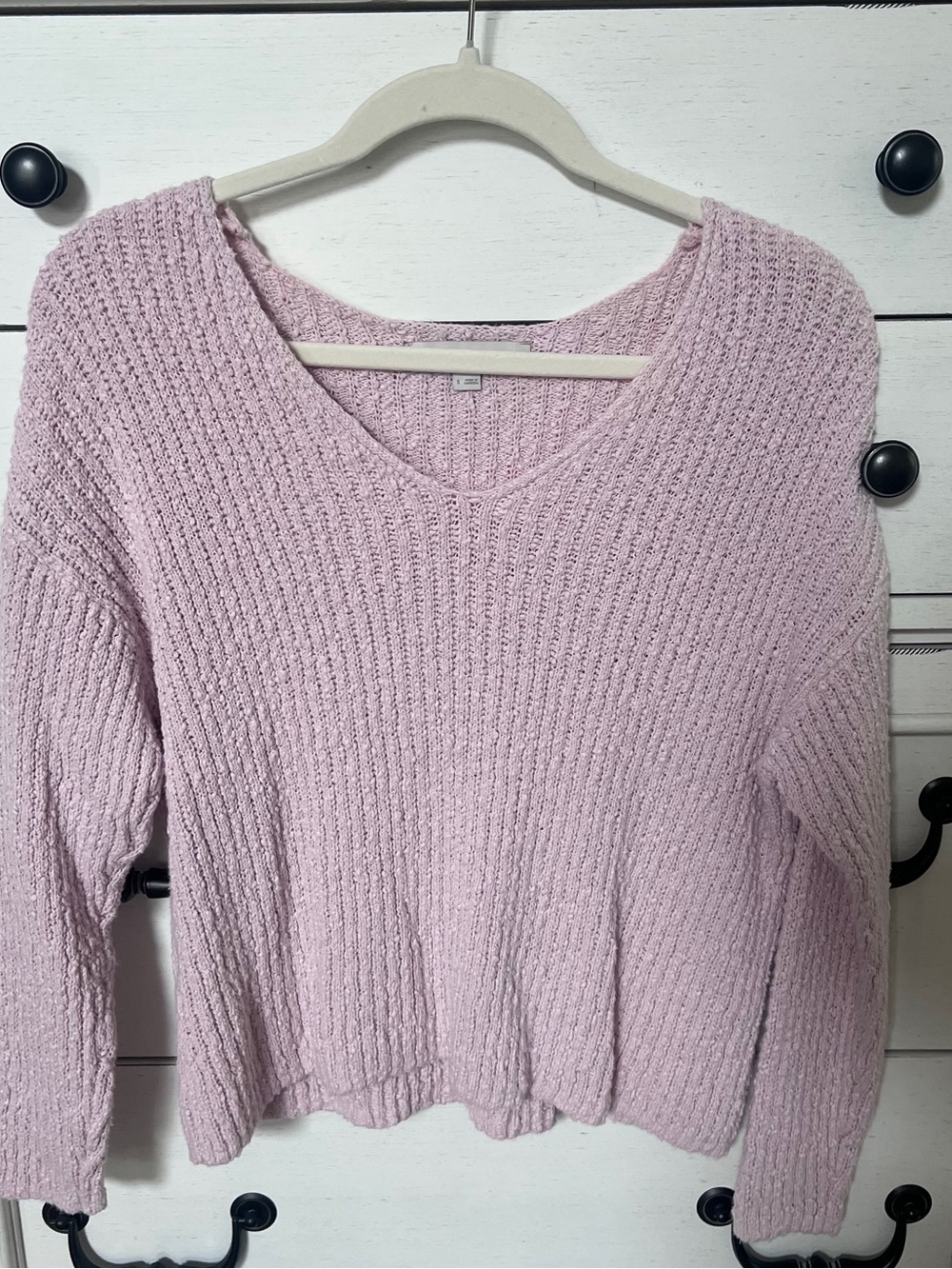 LOFT Pastel pink V-Neck Knit Sweater